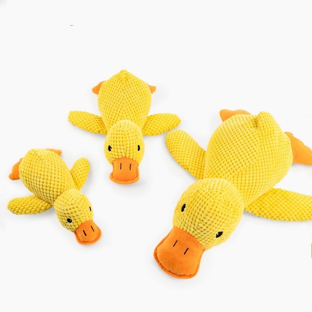 Pet Plush Toy Calming Stuffed Duck Toys Chew Toy Sleeping Ducks Bite Resistant Teeth Grinding Sound Relief Duck Sound Pet Toys