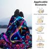 1pc Dolphin Flowers Flannel Blanket, Comfortable and Warm Blanket, for Camping Sofa Bed and Couch Office018