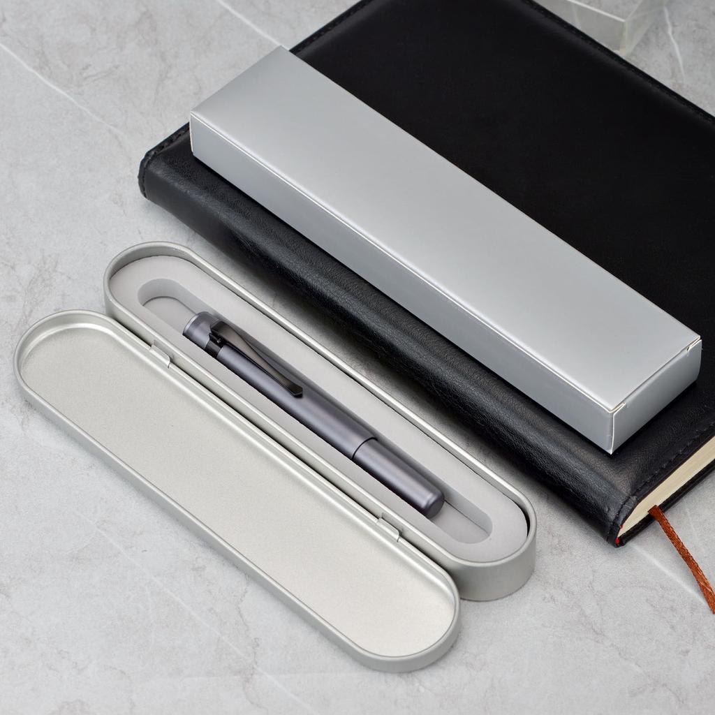 Hongdian M2 Mini Fountain Medium Soft Gray Slim Pocket Travel Pen Pen, Nib, Nib, Aluminum,