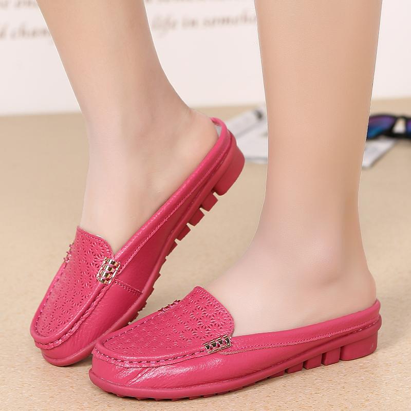 Женская кожаная дышащая обувь на плоской подошве — фото 10