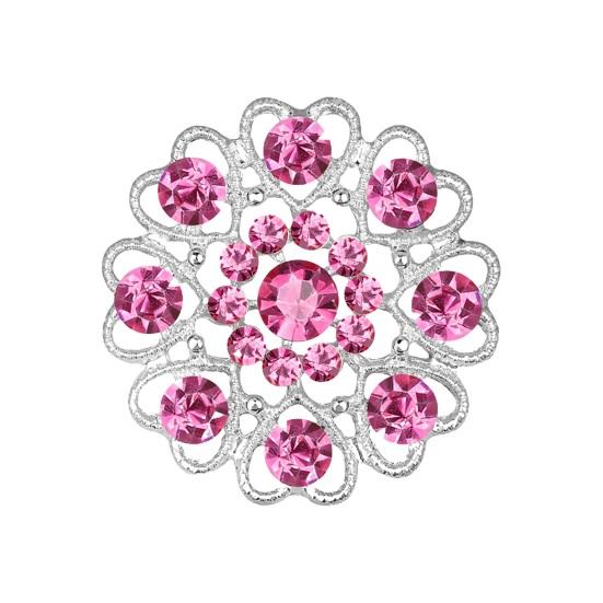 

Yousheng Women Brooch Hollow Flower Shape Rhinestone Decor Anti-slip Shoulder Bag Suit Coat Collar Hat Clothes Pin Party Prom Bride Wedding Garment розовый