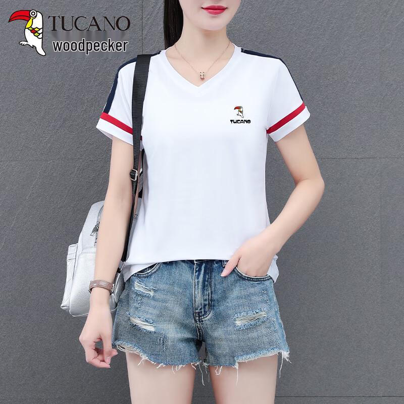 Woodpecker Women s Plus Size V-Neck Short Sleeve T-Shirt M