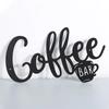1pc Coffee Hanging Wall Sign – Metal Wall Decor with Coffee Cup Design, Black Wall Art for Coffee Bar, Stylish Home Decoration