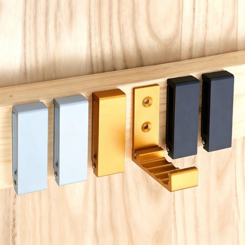 Entryway Home Wall Hook 3 Pack, Fold Down Hanging Hook Set with Metal Finish for Clothes Hats Bags and Daily Gear