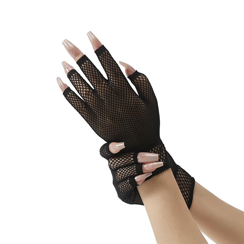 Sexy Half-Finger Mesh Gloves for Theme Parties & Halloween