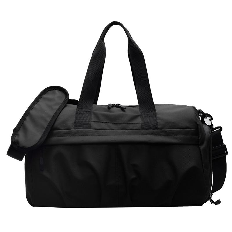 

Large Capacity Travel Bag with Wet-Dry Separation, Shoe Compartment, and Suitcase Attachment чёрный