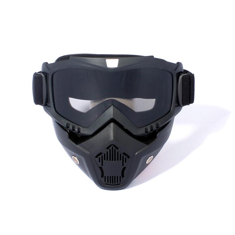 Mortorcycle Face Mask High-definition Goggles With Mouth Filter For Open Face Helmet Motocross Eye Face Protector 1PC