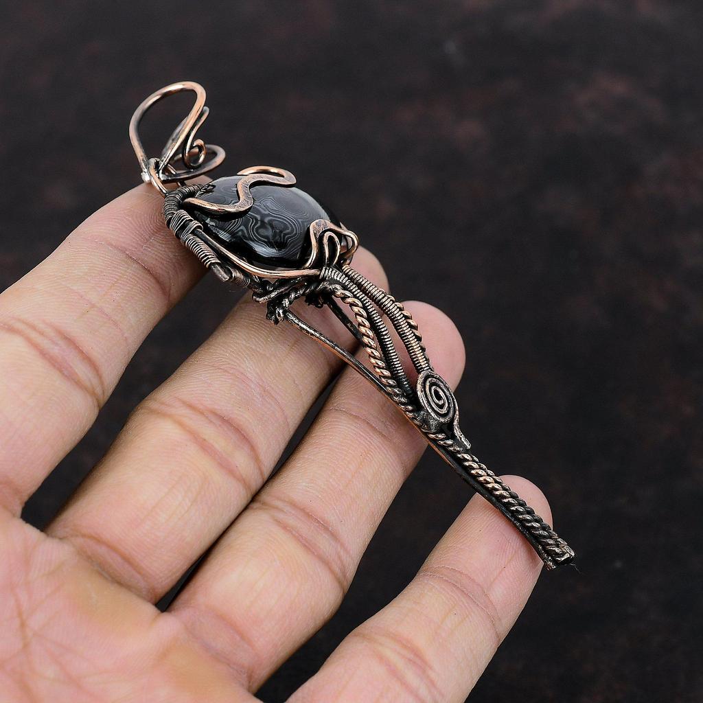 Psilomelane Pendant Copper Wire Wrapped Jewelry Gemstone Pendant Brand New Copper Pendant Handmade Jewelry Designer Pendant Gift For Mother