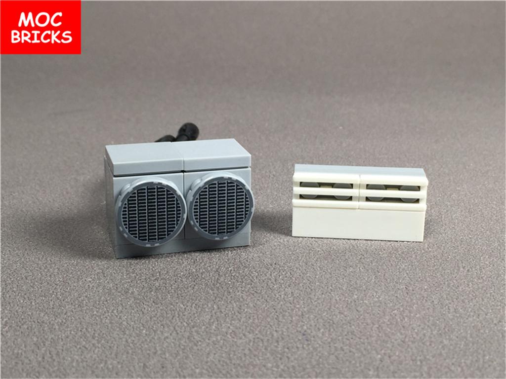 Set  MOC Bricks Coffee Cupboard Microscope Toilet Air Conditioner Desk Educational Building Blocks Toys Kids Gifts