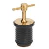 Marine Boat Brass T Handle Drain Plug Strong Structure Twist Turn and Seal Design Rubber Plugs for Yachts Ships 1inch