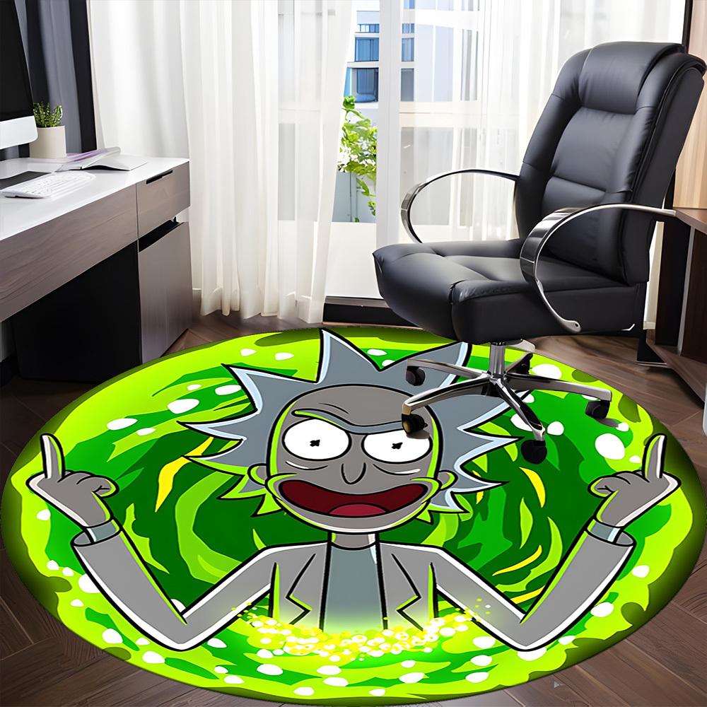 1 szt. Okrągły dywanik biurowy Rick, Antypoślizgowy, Miękki i wytrzymały dywanik biurowy do dekoracji wnętrz, Idealny do biura, Piękna dekoracja
