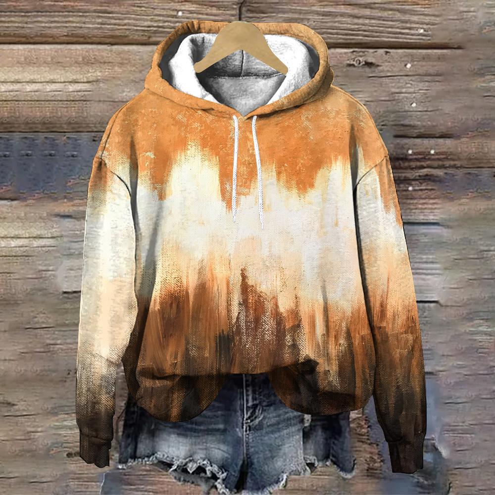 Ink Painting Trend Designer Women's Hoodie Simple Color Fashion Women Clothing Loose Pullover Hoodies Tops Women's Sweatshirt