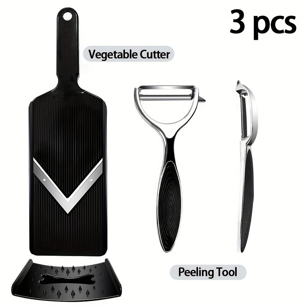 

1/3Piece-packed cabbage slicer Manual plastic vegetable scraper and slicer With ergonomic handle-Heavy-duty multifunctional cabbage cutter Suitable 3Set(Cutter and Peeler) чёрный