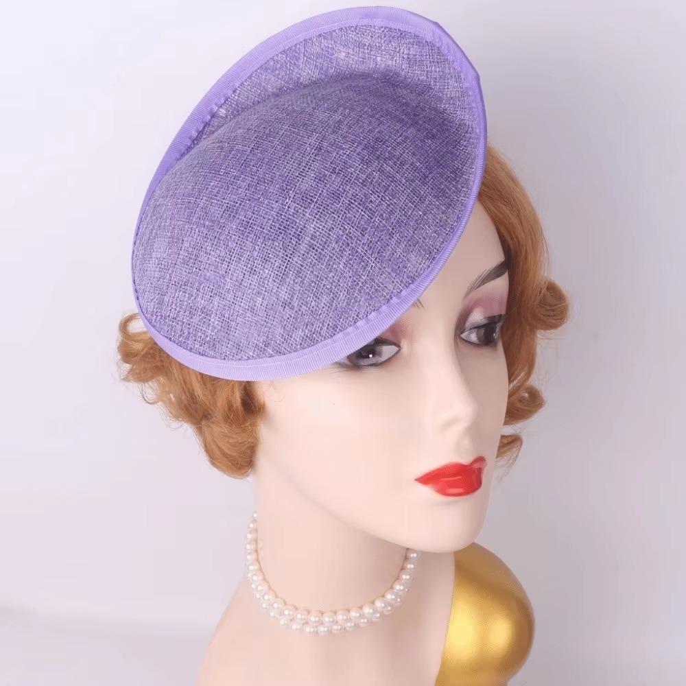 Headpiece Vintage Fascinator Hat Wide Brim Masquerade Top Hat Linen Yarn Fascinator Hat Base  Lady
