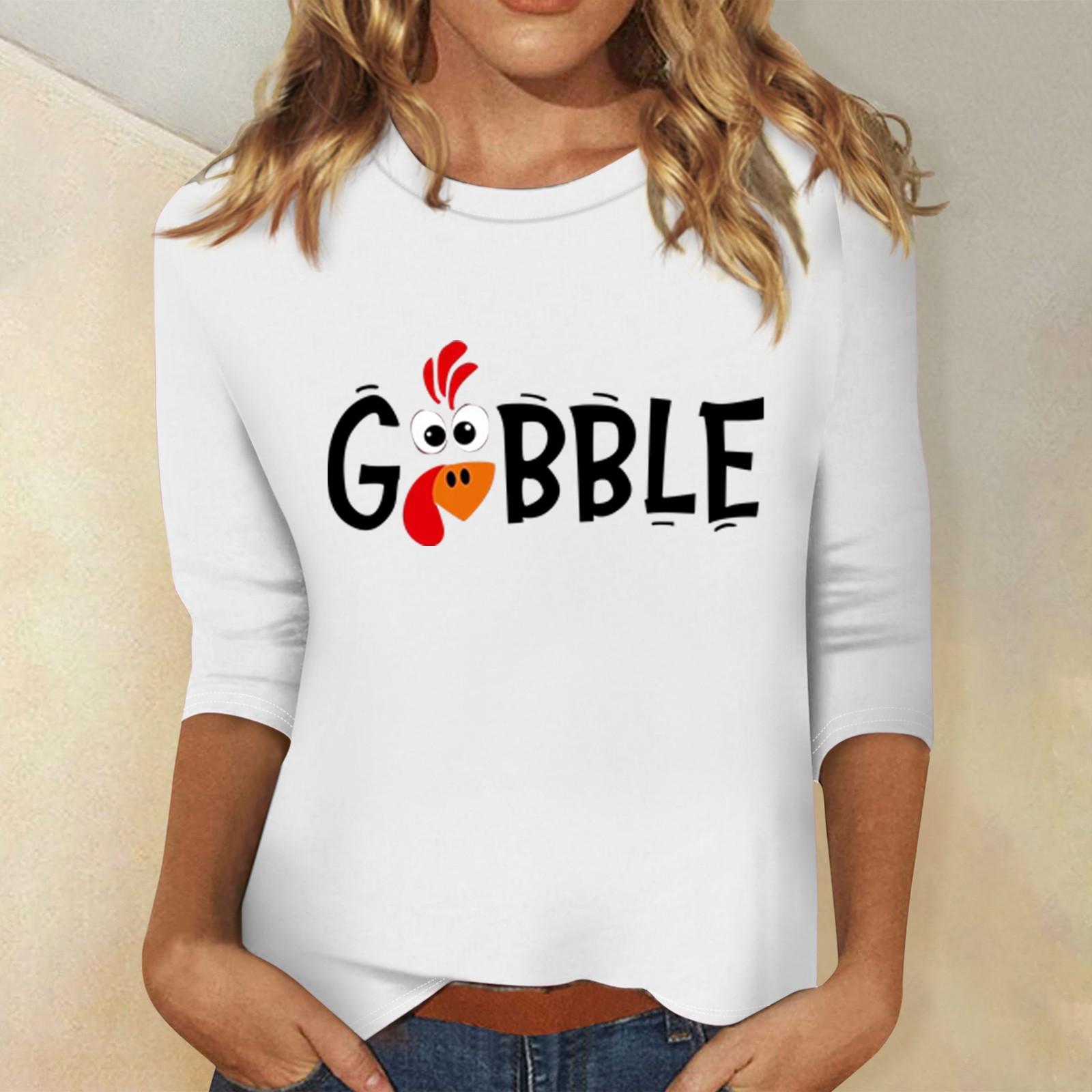 

Женская модная повседневная свободная футболка с круглым вырезом и рукавами 3/4 с принтом, женский топ XXXL белый