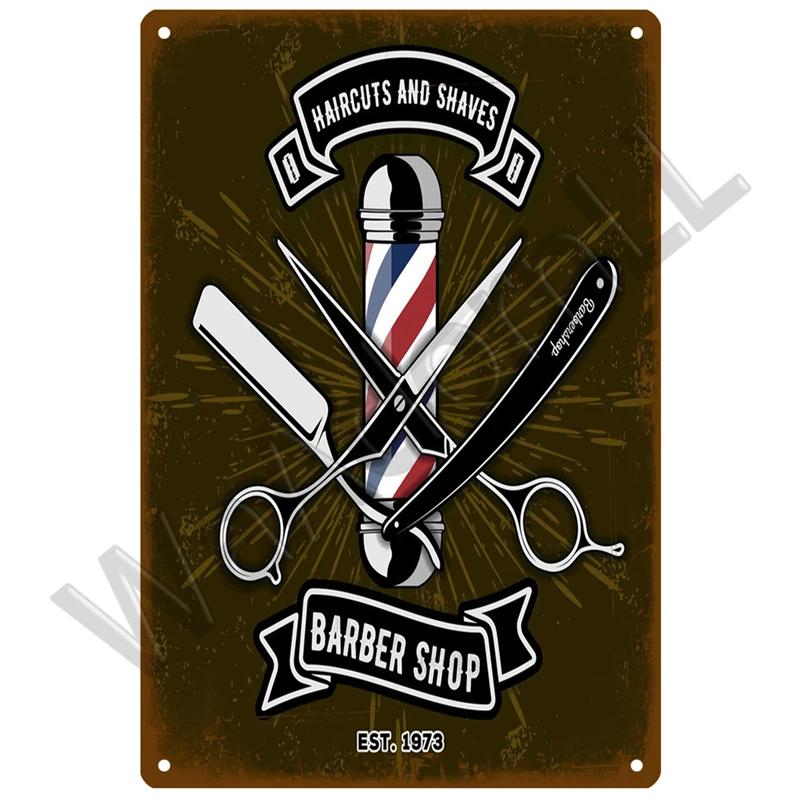 Barber Shop Retro Pub Bar Decoration Tin Sign Shabby Chic Home Decor Plaque Metal Sign Wall Poster Vintage Decor Art Vintage