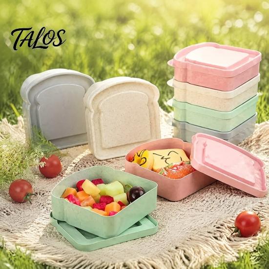 Portable Lunch Box for Kids Sandwich Containers, Toast Shape Box, Food Storage Case Personalized Accessory Outdoor Picnic, Keeper Bread Container