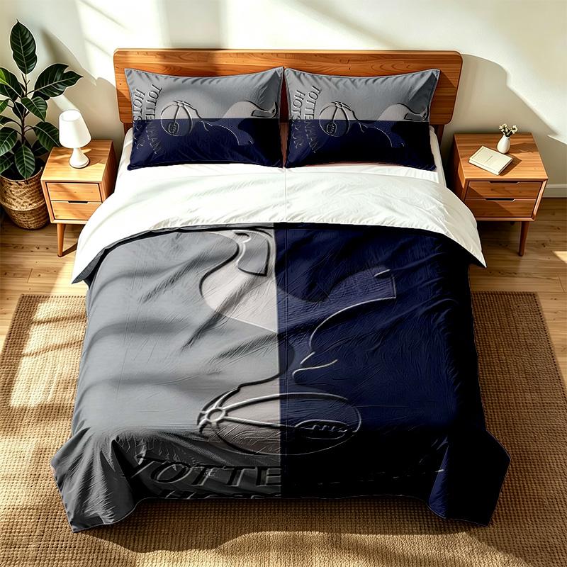 Tottenham Hotspur FC (23) 3pc Set Suitable for Master Bedrooms Soft and Comfortable an Ideal Gift for Family and Friends Includes One Duvet Cover and 