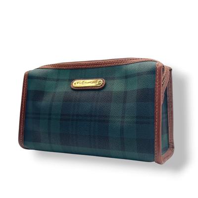 Used Clutch Bag, Business Bag, pouchClutch Bag green/Brown PVC/leather Unisex