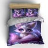 Cute Pink Plush Fox Duvet Cover Set With 3D Printing Design Soft Polyester Bedding Set All-Season Comfort Machine Washable