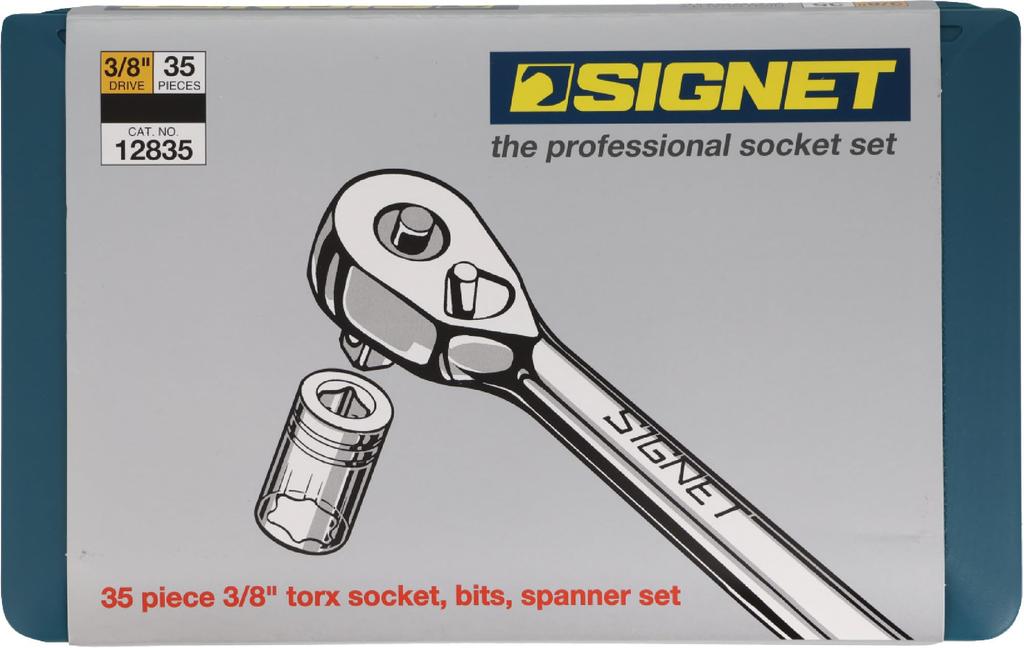 SIGNET Drive Hex Lobe Socket Set 12835 3/8