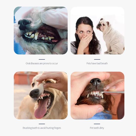 Pet Toothbrush 360-Degree Pet Toothbrush for Small Large Dogs And Cats Bamboo Shape Soft Teeth Cleaning Brush for Dental Care