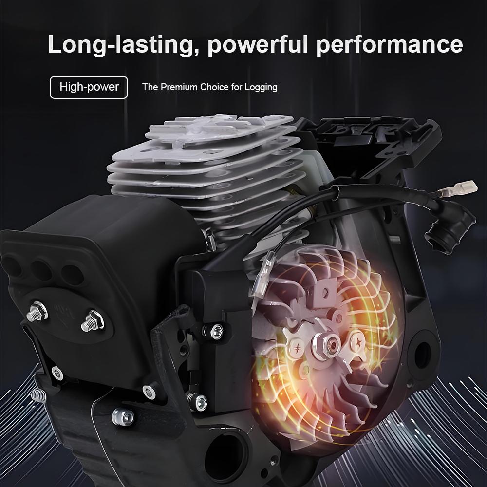 High-Power Gasoline Chain Saw 4800W Effortless Logging Chain Saw Handheld Chainsaw for Tree Felling and Woodcutting