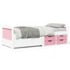 VidaXL Daybed and 5 Drawers Without Mattress IRUN White Pink 90x200 Cm 3314683