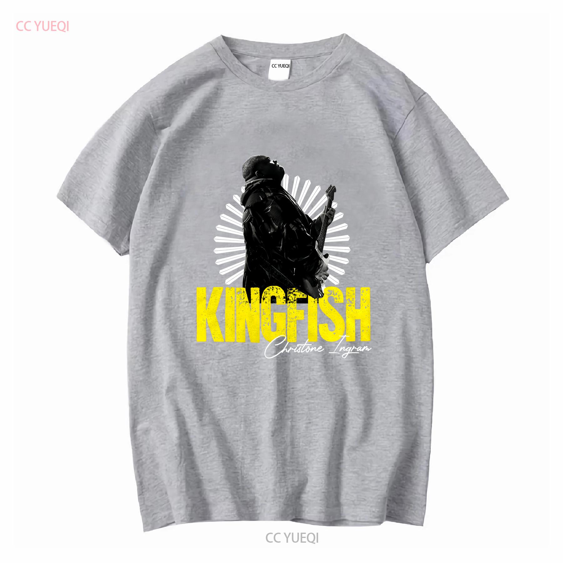 XIXI Fashion Kingfish Christone Ingram T-shirt Heren S Ronde Hals Zwart Lange mouwen vintage Gewassen Stijlvol Zacht Veelzijdig S