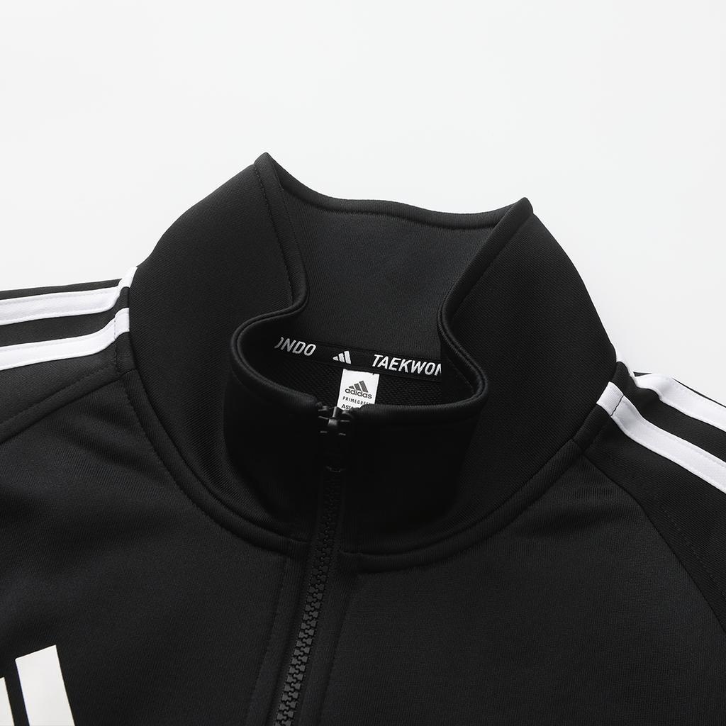 Adidas Pruhovaný design Bunda na zip a dlouhé kalhoty se středním pasem Ležérní sportovní oblek Unisex oblek TR30JT-BW+TR30PT-BW