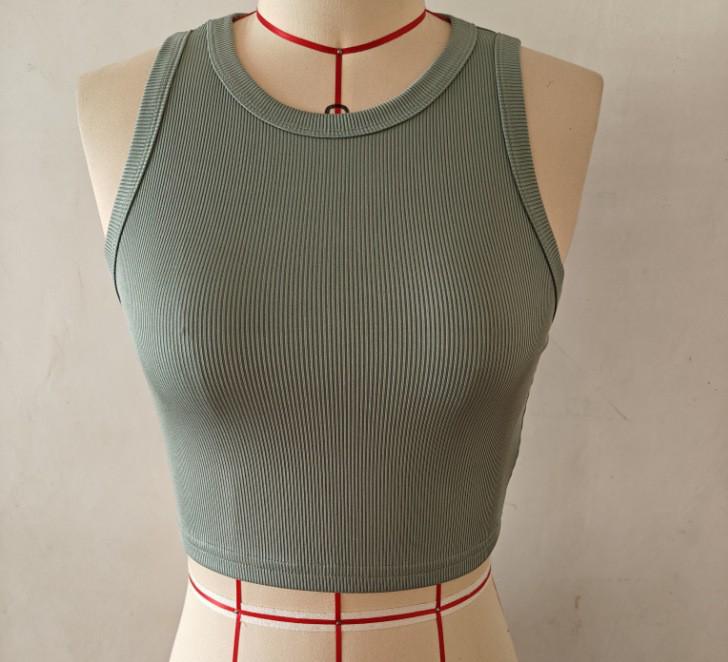 European & American Women's Spring/Summer Ribbed Sleeveless T-shirt Vest