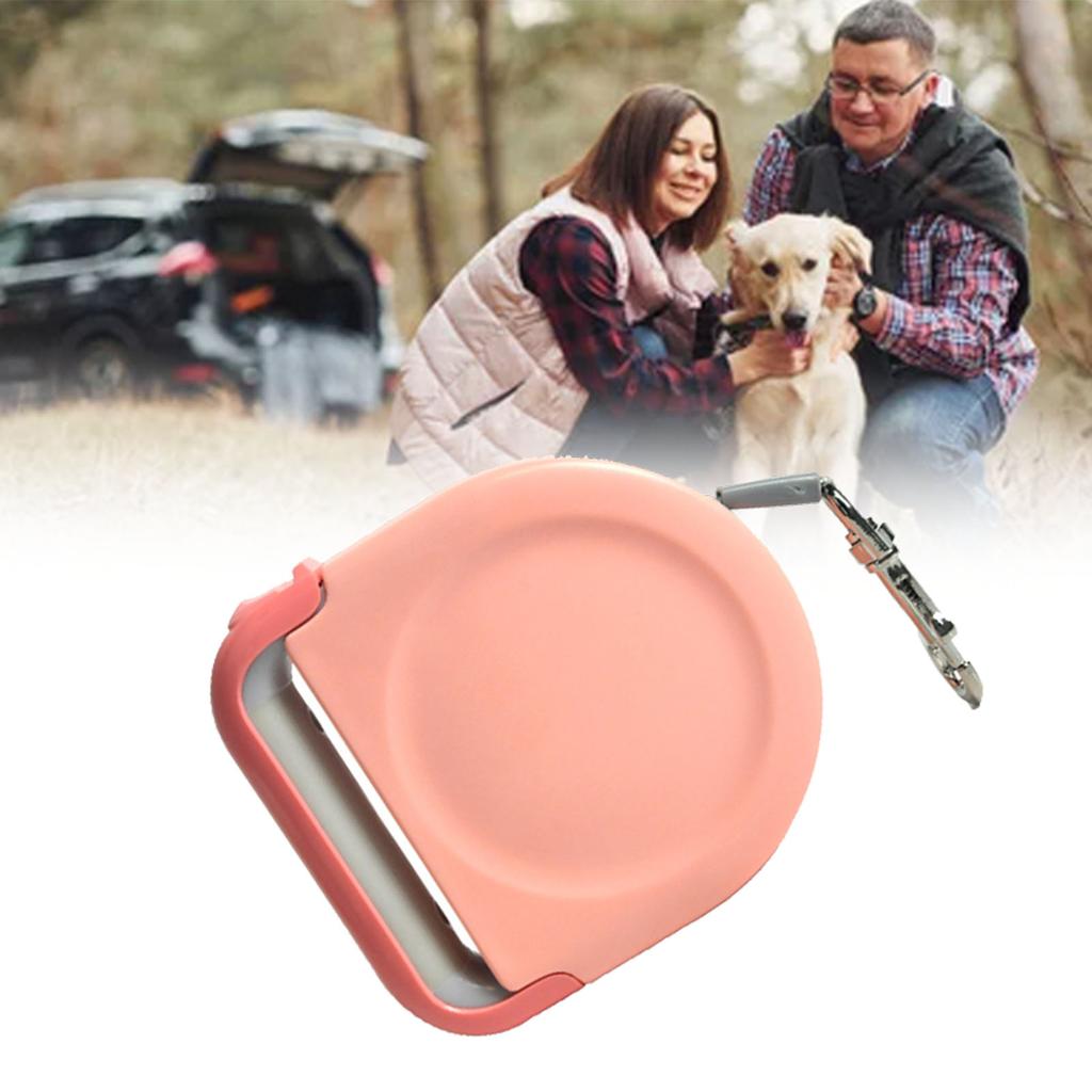 Portable Automatic Dog Leash Retractable Strong Strength Pet Traction Leash for Dog Walking Pink