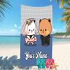 Customizable personalized beach towels Bubu Dudu themed designs.Suitable for the beach, yoga, sports;ideal as beach accessories