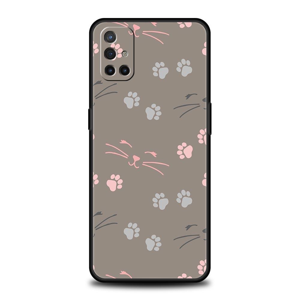 Phone Case For Oneplus 13R 13 12 10T 11 R10 Nord N100 N200 N10 9 9R CE 2 3 Z Pro Lite Soft TPU Cover Abstract Creative Cat Line