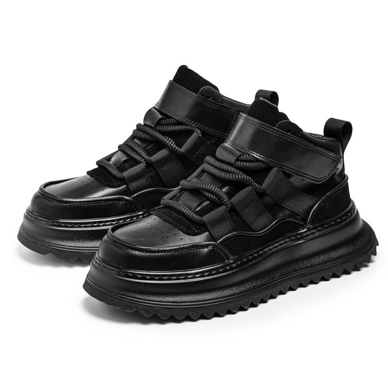 

Новые мужские повседневные кроссовки с высоким верхом: Минималистичный и стильный с толстой подошвой для удобной носки на улице Противоскользящий Прочный 44 чёрный