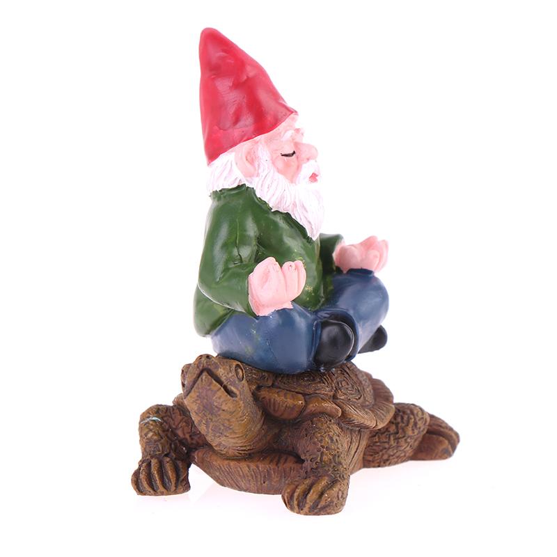 Gartenzwerg Figur Lustiger Zwerg Sitzt Auf Schildkröte Statue Zwerg Ornament