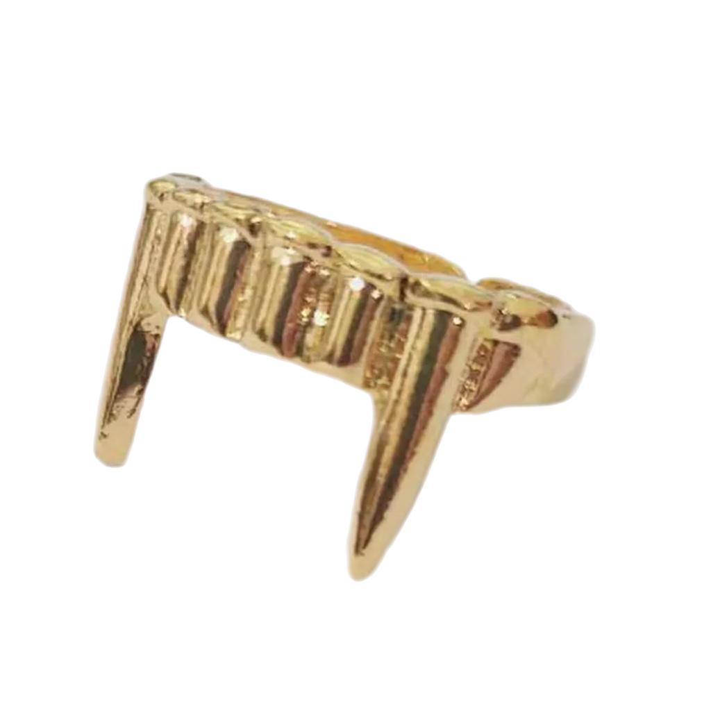 Halloween Party Vampires Fang Finger Jewelry Adjustable Rings Alloy Texture Opening Rings Suitable for Men Women Present