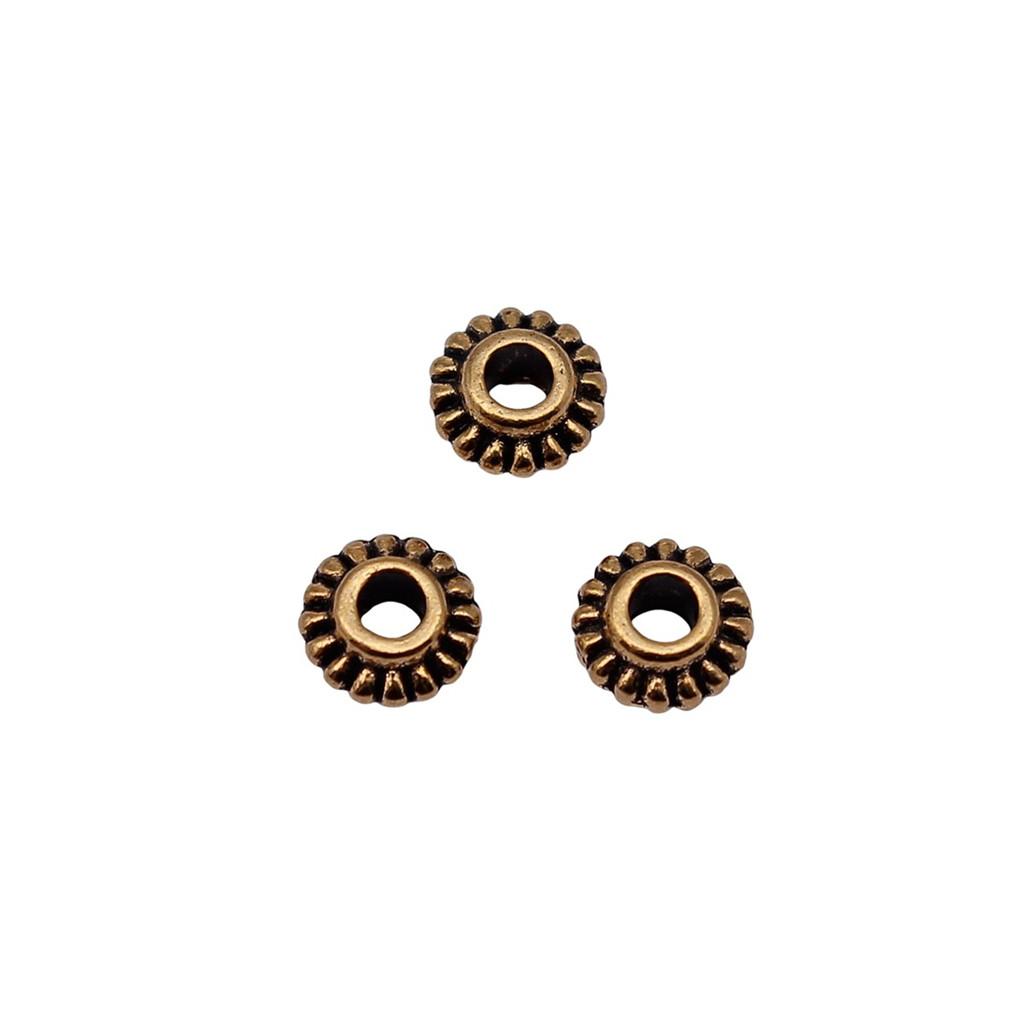 Multi Color Flower Edge Spacer Beads Metal Charms For Jewelry Making Accessories