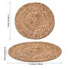 Cattail Straw Braided Round Placemat and Coaster - Heat-Resistant Japanese-Style Table Mat for Home or Restaurant Decor