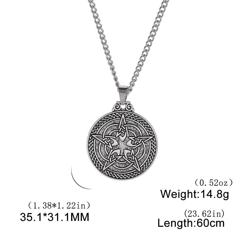 

LIKGREAT Vintage Wicca Necklace Tetragrammaton Pendant Wahyeh Blessed Pentagram of Solomon Amulet Stainless Steel Jewelry 60cm