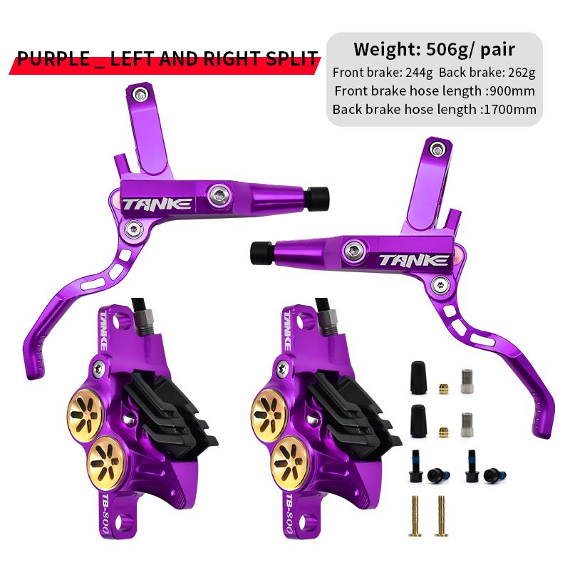 TANKE MTB 4 Piston Hydraulic Disc Brake 900/1700mm  4 Piston Resin Brake Pads Oil Pressure AM DH Road MTB Ultralight Disc Brake