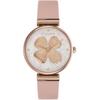 Olivia Burton Signature Watch 36mm Dogwood T-Bar Silver White & Blush Leather Strap Women's Wristwatch