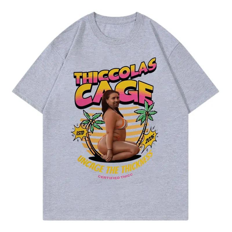 

Thiccolas Cage Funny Meme Tshirt Men Women Clothing Fashion Y2k Oversized Tshirts Summer Casual Cotton Short Sleeve T Shirts 4XL
