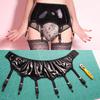 Cintura Reggicalze in Ecopelle Effetto Bagnato Lucido a Vita Alta Intimo Sexy per Pole Dance Cintura Reggicalze con 6 Cinghie Elastiche