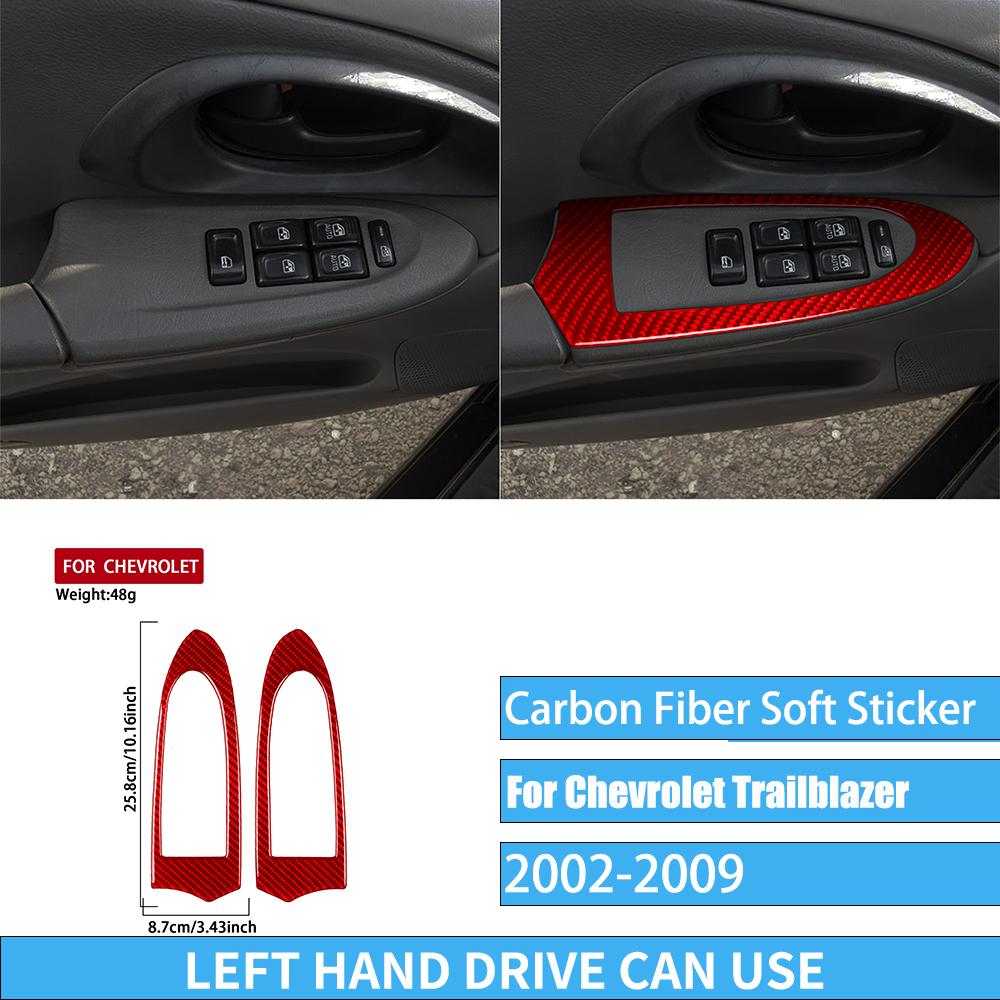 Real Carbon Fiber Car Accessories Trim Red Cover Soft Sticker For Chevrolet Trailblazer 2002 2003 2004 2005 2006 2007 2008 2009