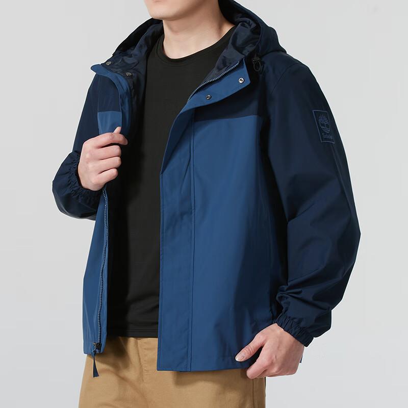 Timberland Hooded Work Long Sleeve Outdoor Hiking Waterproof Windproof Breathable Jacket Men Jacket Blue A44XJ-S74