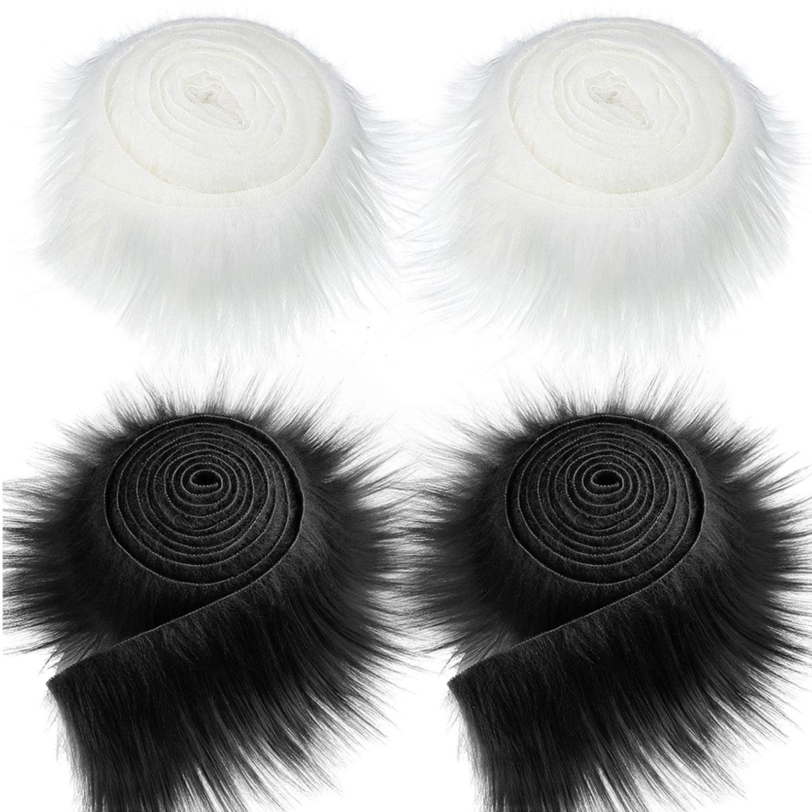 

4Pcs Faux Fur Fabric Costume DIY Soft Supplies Crafting Toy Fuzzy for Hat Shoes Holiday Clothing Christmas Tree Decoration
