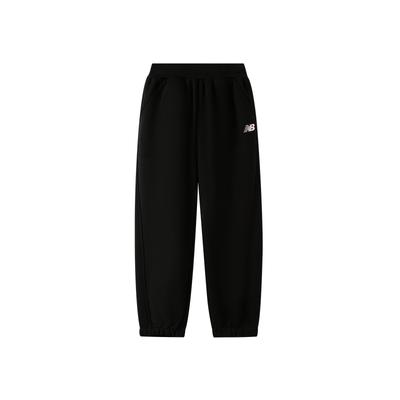 Kids' Knitted Sweatpants Brand Embroidery Logo Cuffed Thermal 4LF43102-BK