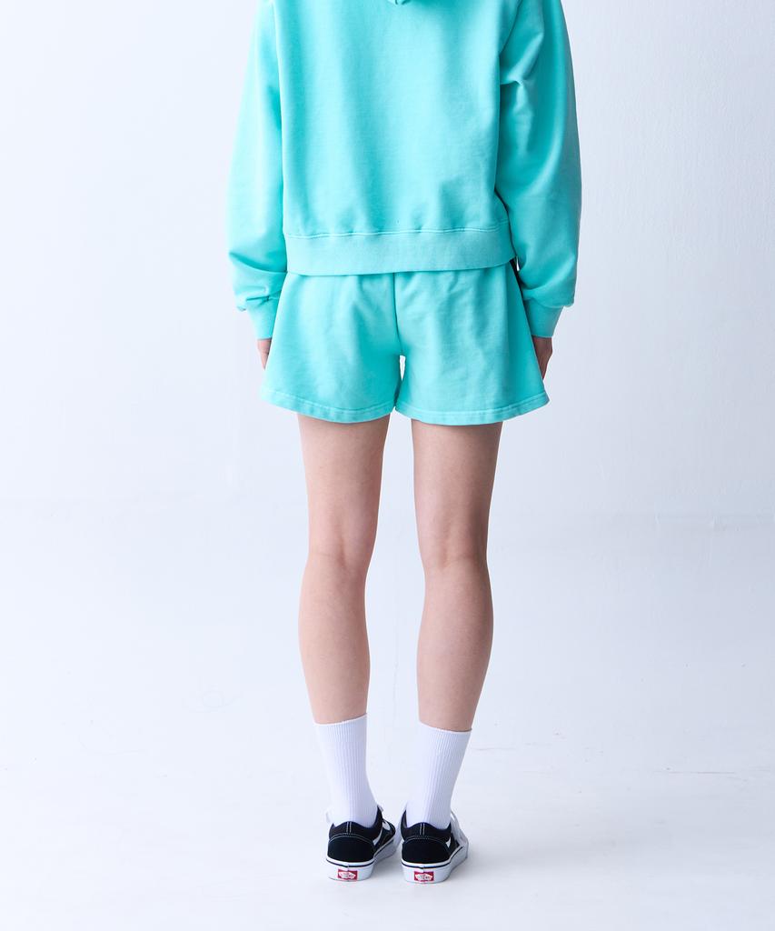 CRUSHST Slim Stripe Pigment Sweat Shorts Cool Mint