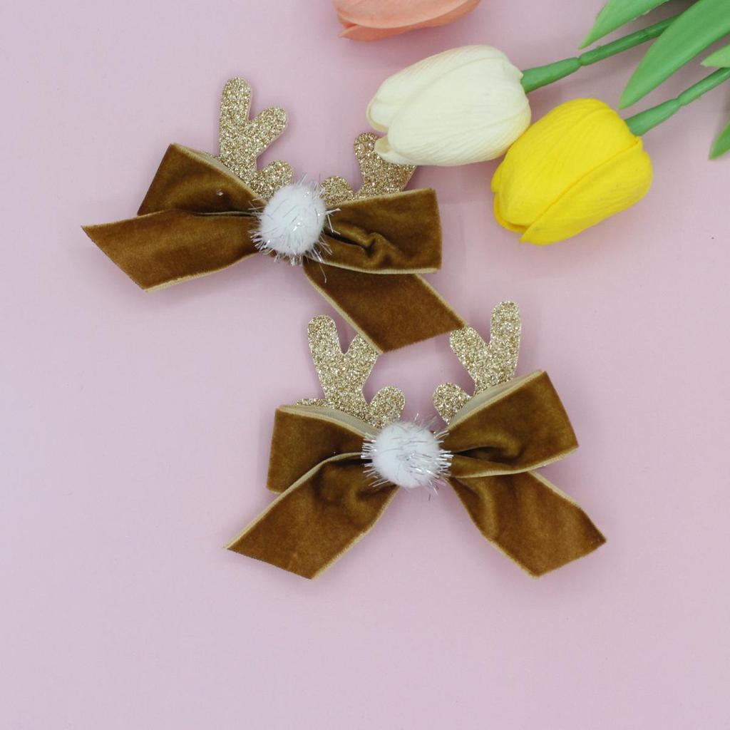 Mini Reindeer Hair Clips - Cute Winter Christmas Accessories